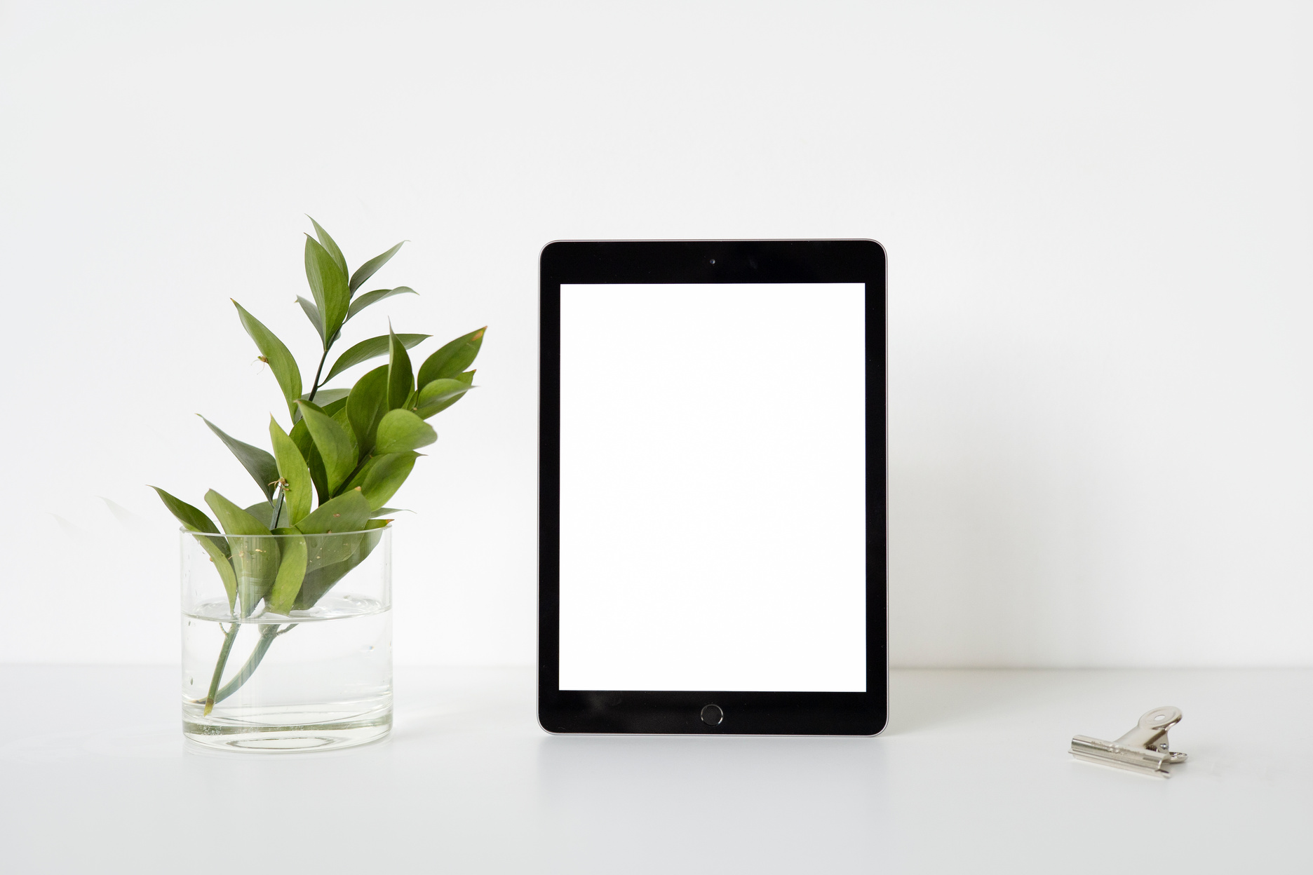 A Tablet With a Blank Screen